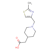 Chemical structure of 2-{1-[(2-methyl-1,3-thiazol-4-yl)methyl]piperidin-4-yl}acetic acid - CSSB00006149403