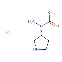 Chemical structure of N-methyl-N-[(3R)-pyrrolidin-3-yl]acetamide hydrochloride - CSSB00025715902