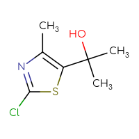 Chemical structure of 2-(2-chloro-4-methyl-1,3-thiazol-5-yl)propan-2-ol - CSSB21246395803