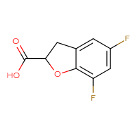 Chemical structure of 5,7-difluoro-2,3-dihydro-1-benzofuran-2-carboxylic acid - CSSB00010945036