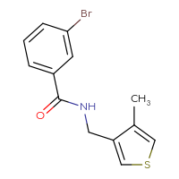 Chemical structure of 3-bromo-N-[(4-methylthiophen-3-yl)methyl]benzamide - CSSB00006217973