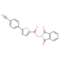 Chemical structure of 1,3-dioxo-2,3-dihydro-1H-isoindol-2-yl 5-(4-cyanophenyl)thiophene-2-carboxylate - CSSB20270535487