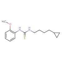 Chemical structure of 3-(4-cyclopropylbutyl)-1-(2-methoxyphenyl)thiourea - CSSB21432519961