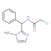 Chemical structure of 2-chloro-N-[(1-methyl-1H-imidazol-2-yl)(phenyl)methyl]acetamide - CSSB00000402533