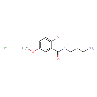 Chemical structure of N-(3-aminopropyl)-2-bromo-5-methoxybenzamide hydrochloride - CSSB00000718669