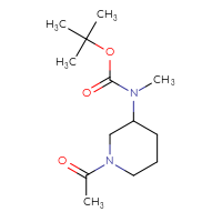Chemical structure of tert-butyl N-(1-acetylpiperidin-3-yl)-N-methylcarbamate - CSSB00103792591