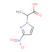 Chemical structure of 2-(3-nitro-1H-pyrazol-1-yl)propanoic acid - CSSB00011426576
