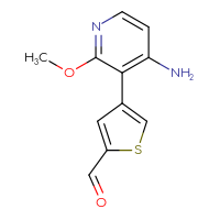 Chemical structure of 4-(4-amino-2-methoxypyridin-3-yl)thiophene-2-carbaldehyde - CSSB06590143447