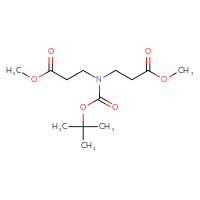Chemical structure of methyl 3-{[(tert-butoxy)carbonyl](3-methoxy-3-oxopropyl)amino}propanoate - CSSB00010418560