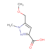 Chemical structure of 5-(methoxymethyl)-1-methyl-1H-pyrazole-3-carboxylic acid - CSSB00010447655