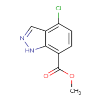 Chemical structure of methyl 4-chloro-1H-indazole-7-carboxylate - CSSB00010762500