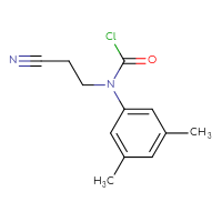 Chemical structure of N-(2-cyanoethyl)-N-(3,5-dimethylphenyl)carbamoyl chloride - CSSB14975837391