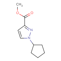 Chemical structure of methyl 1-cyclopentyl-1H-pyrazole-3-carboxylate - CSSB00000089131