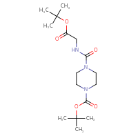 Chemical structure of tert-butyl 4-{[2-(tert-butoxy)-2-oxoethyl]carbamoyl}piperazine-1-carboxylate - CSSB00298342806