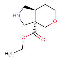 Chemical structure of ethyl (3aS,7aS)-octahydropyrano[3,4-c]pyrrole-3a-carboxylate - CSSB00016153465