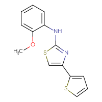 Chemical structure of N-(2-methoxyphenyl)-4-(thiophen-2-yl)-1,3-thiazol-2-amine - CSSB00026569587