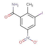 Chemical structure of 3-iodo-2-methyl-5-nitrobenzamide - CSSB00135190533
