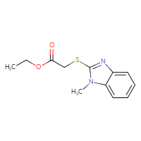 Chemical structure of ethyl 2-[(1-methyl-1H-1,3-benzodiazol-2-yl)sulfanyl]acetate - CSSB00025845558