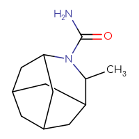 Chemical structure of 5-methyl-4-azatricyclo[4.3.1.1³,⁸]undecane-4-carboxamide - CSSB21432534766