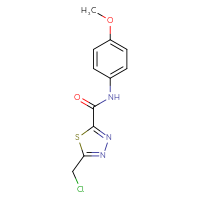 Chemical structure of 5-(chloromethyl)-N-(4-methoxyphenyl)-1,3,4-thiadiazole-2-carboxamide - CSSB00000736406