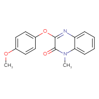 Chemical structure of 3-(4-methoxyphenoxy)-1-methyl-1,2-dihydroquinoxalin-2-one - CSSB00138422096