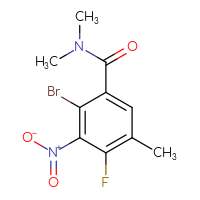 Chemical structure of 2-bromo-4-fluoro-N,N,5-trimethyl-3-nitrobenzamide - CSSB21043408921