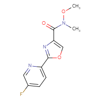 Chemical structure of 2-(5-fluoropyridin-2-yl)-N-methoxy-N-methyl-1,3-oxazole-4-carboxamide - CSSB15046472129