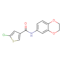 Chemical structure of 5-chloro-N-(2,3-dihydro-1,4-benzodioxin-6-yl)thiophene-3-carboxamide - CSSB02019856326
