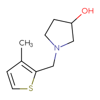 Chemical structure of 1-[(3-methylthiophen-2-yl)methyl]pyrrolidin-3-ol - CSSB00021544727