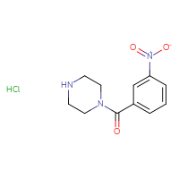Chemical structure of 1-(3-nitrobenzoyl)piperazine hydrochloride - CSSB14849113412