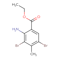 Chemical structure of ethyl 2-amino-3,5-dibromo-4-methylbenzoate - CSSB18020242245