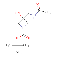 Chemical structure of tert-butyl 3-(acetamidomethyl)-3-hydroxyazetidine-1-carboxylate - CSSB00111578403