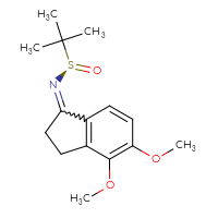 Chemical structure of (R)-N-(4,5-dimethoxy-2,3-dihydro-1H-inden-1-ylidene)-2-methylpropane-2-sulfinamide - CSSB21332859233