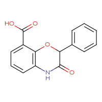 Chemical structure of 3-oxo-2-phenyl-3,4-dihydro-2H-1,4-benzoxazine-8-carboxylic acid - CSSB00160999725