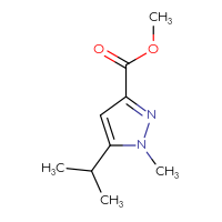 Chemical structure of methyl 1-methyl-5-(propan-2-yl)-1H-pyrazole-3-carboxylate - CSSB00011637180