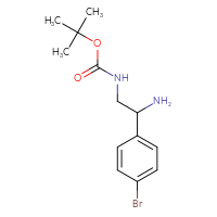 Chemical structure of tert-butyl N-[2-amino-2-(4-bromophenyl)ethyl]carbamate - CSSB00010199536