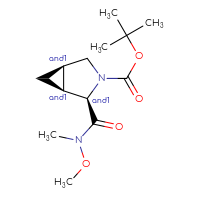 Chemical structure of rac-tert-butyl (1R,2S,5S)-2-[methoxy(methyl)carbamoyl]-3-azabicyclo[3.1.0]hexane-3-carboxylate - CSSB21291563940