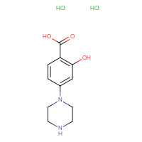 Chemical structure of 2-hydroxy-4-(piperazin-1-yl)benzoic acid dihydrochloride - CSSB21009499736