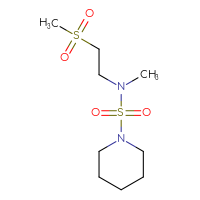 Chemical structure of N-(2-methanesulfonylethyl)-N-(piperidine-1-sulfonyl)methanamine - CSMB01999330970