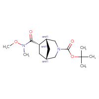 Chemical structure of rac-tert-butyl (1R,5S,6R)-6-[methoxy(methyl)carbamoyl]-3-azabicyclo[3.2.1]octane-3-carboxylate - CSSB20762724511