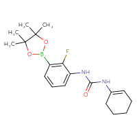 Chemical structure of 1-(cyclohex-1-en-1-yl)-3-[2-fluoro-3-(4,4,5,5-tetramethyl-1,3,2-dioxaborolan-2-yl)phenyl]urea - CSSB21246320639