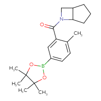 Chemical structure of 6-[2-methyl-5-(4,4,5,5-tetramethyl-1,3,2-dioxaborolan-2-yl)benzoyl]-6-azabicyclo[3.2.0]heptane - CSSB02533511681