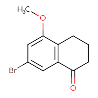 Chemical structure of 7-bromo-5-methoxy-1,2,3,4-tetrahydronaphthalen-1-one - CSSB00010265268