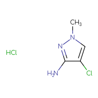 Chemical structure of 4-chloro-1-methyl-1H-pyrazol-3-amine hydrochloride - CSSB00025717657