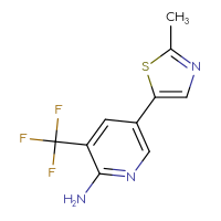 Chemical structure of 5-(2-methyl-1,3-thiazol-5-yl)-3-(trifluoromethyl)pyridin-2-amine - CSSB00025783960