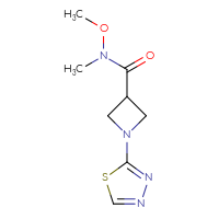 Chemical structure of N-methoxy-N-methyl-1-(1,3,4-thiadiazol-2-yl)azetidine-3-carboxamide - CSSB07043845455
