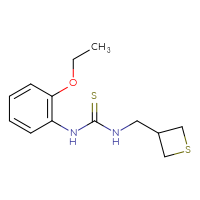 Chemical structure of 1-(2-ethoxyphenyl)-3-[(thietan-3-yl)methyl]thiourea - CSSB21432526662
