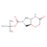 Chemical structure of tert-butyl (4aS,7aS)-3-oxo-octahydropyrrolo[3,4-b][1,4]oxazine-6-carboxylate - CSSB00015485052