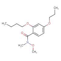 Chemical structure of 2-butoxy-N-methoxy-N-methyl-4-propoxybenzamide - CSSB02057271140