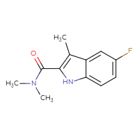Chemical structure of 5-fluoro-N,N,3-trimethyl-1H-indole-2-carboxamide - CSSB00750774859